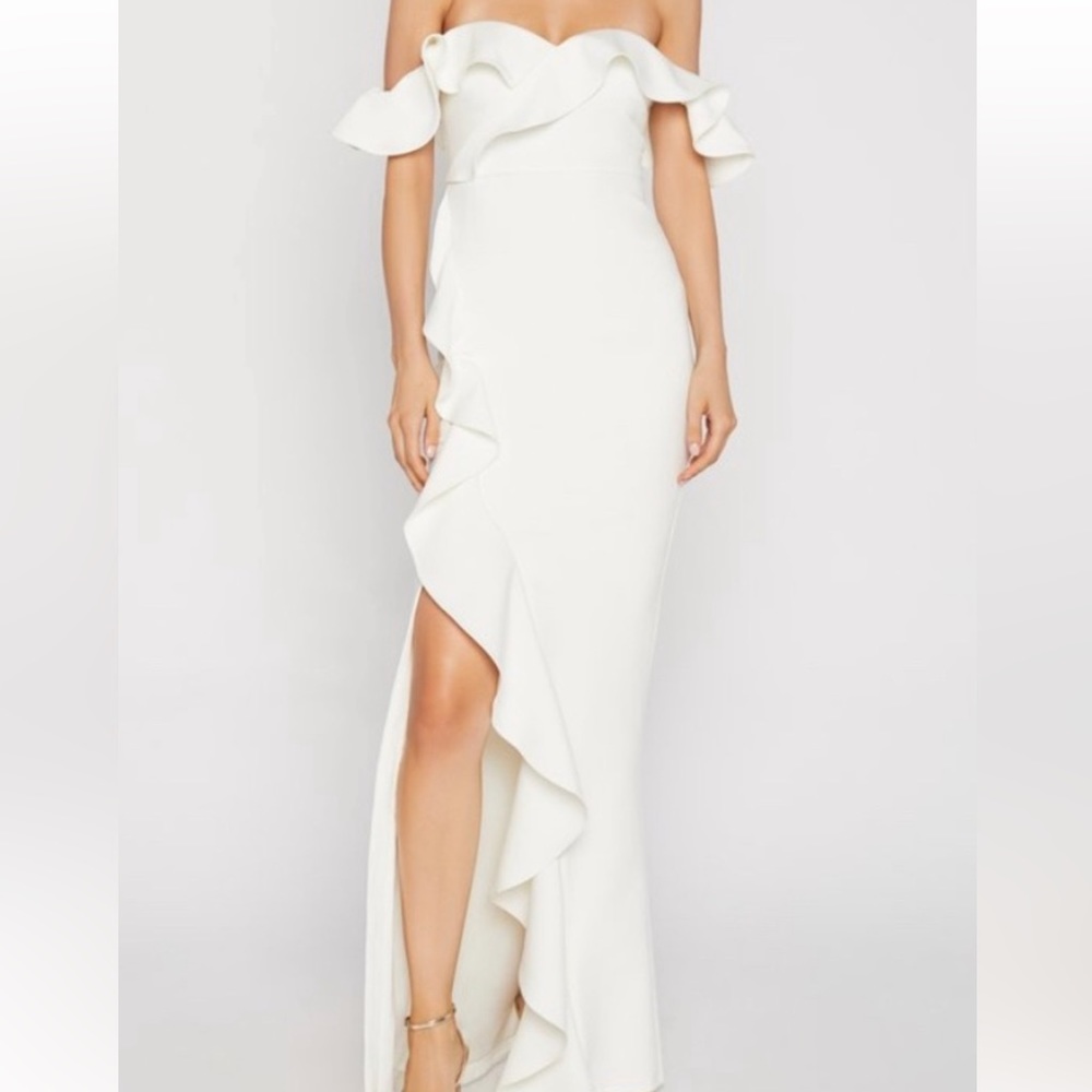 LIKELY off the shoulder white dress